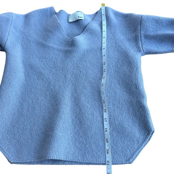 Aritzia Wilfred Free 100% Merino Wool Wolter Sweater Tuck Stitch Purple V Neck - Picture 5 of 8